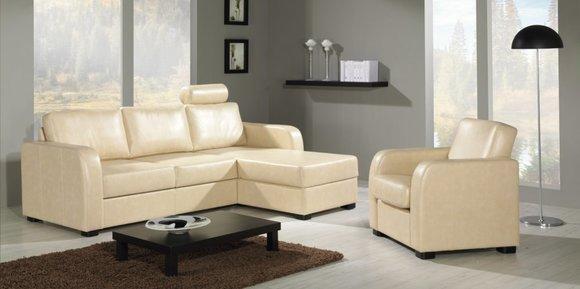 Corner sofa textile upholstery fabric sofa with bed function - model CAPRI