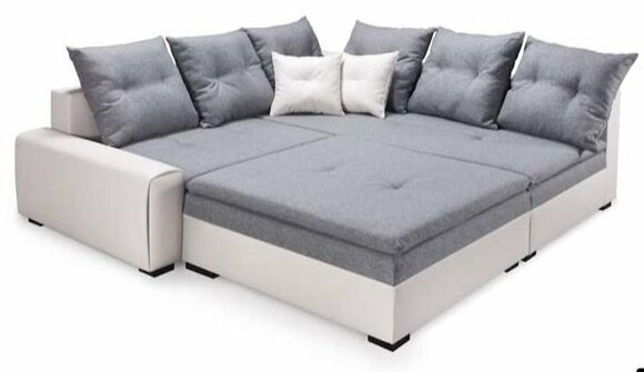 Sofa Bed Corner Sofa with Bed Function Textile Sofa Couch Fabric Upholstery Corner DALLAS-TEXTILE (MM)