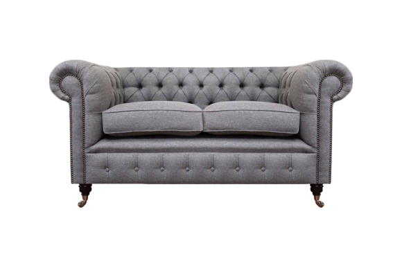 Design Sofa Upholstery Couch Gray Luxury Textile Two-Seater Sofas Chesterfield