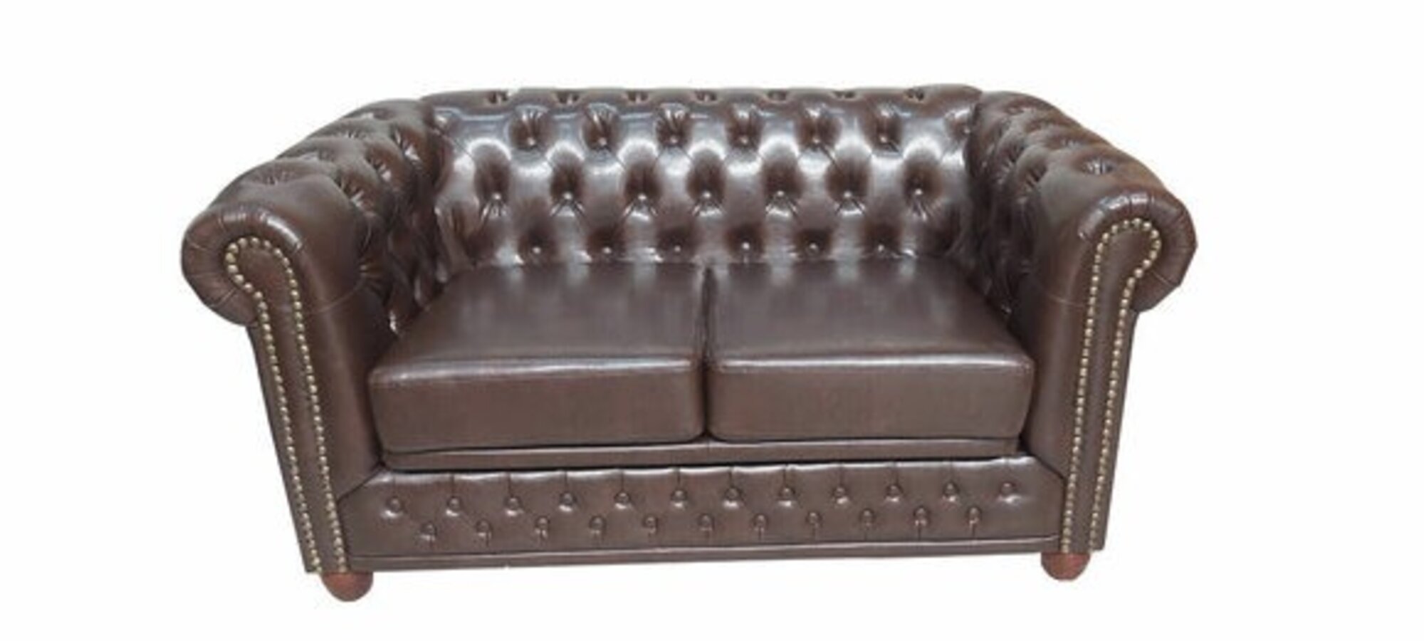 Chesterfield Sofa 2 Seater with Bed Function Sofa in Faux Leather On Stock