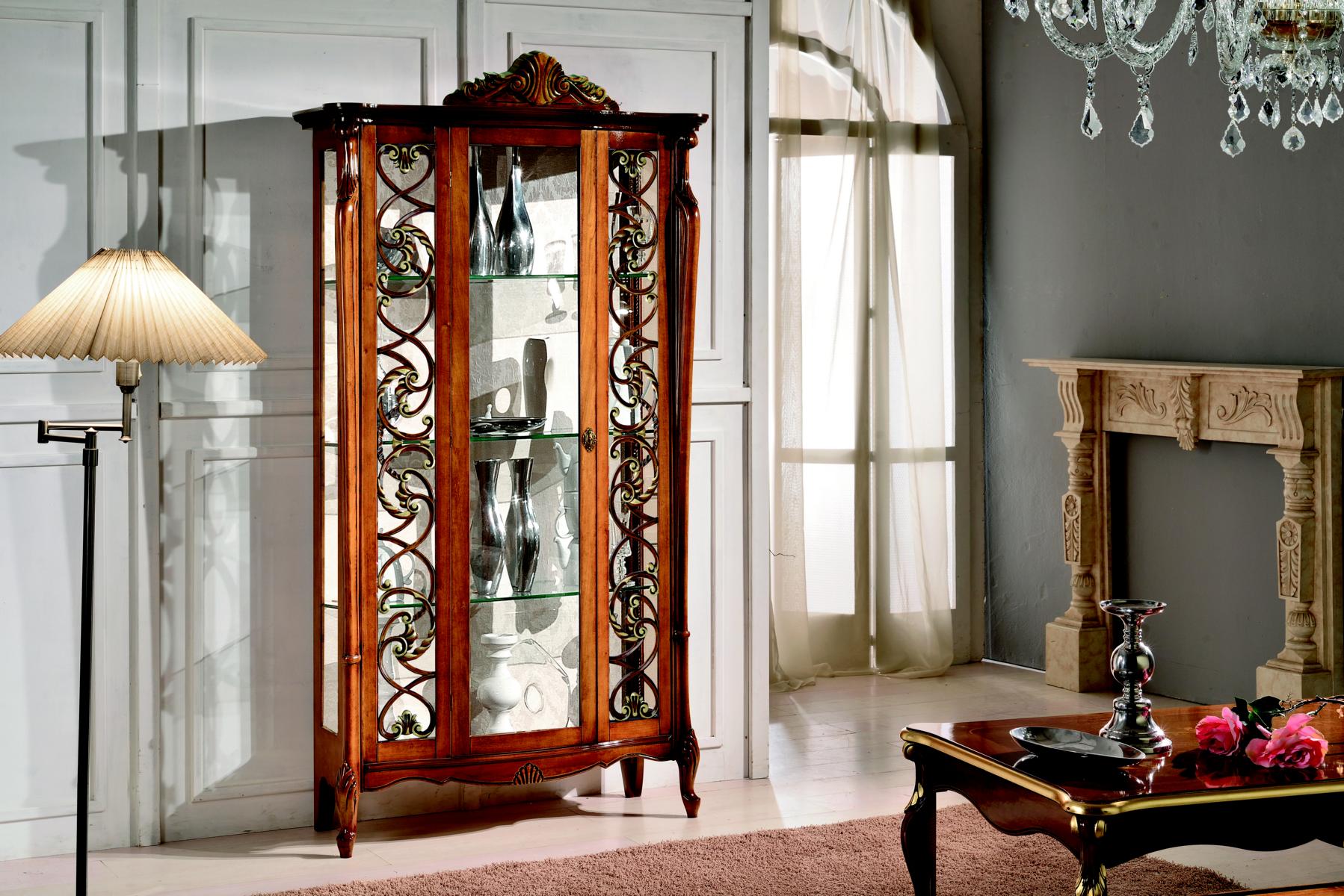 Classic Showcase Cabinet Design Cabinets Shelves Glass Cabinet Italian Furniture New