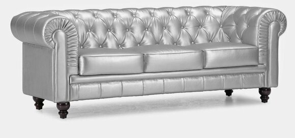 Chesterfield Sofa 3 Seater Upholstery Textile Fabric Stylish Sofa Living Room