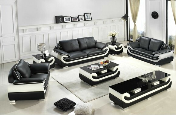Sofa set couch upholstery sofa set 3 + 2 + 1 leather couches sofas completely new T777