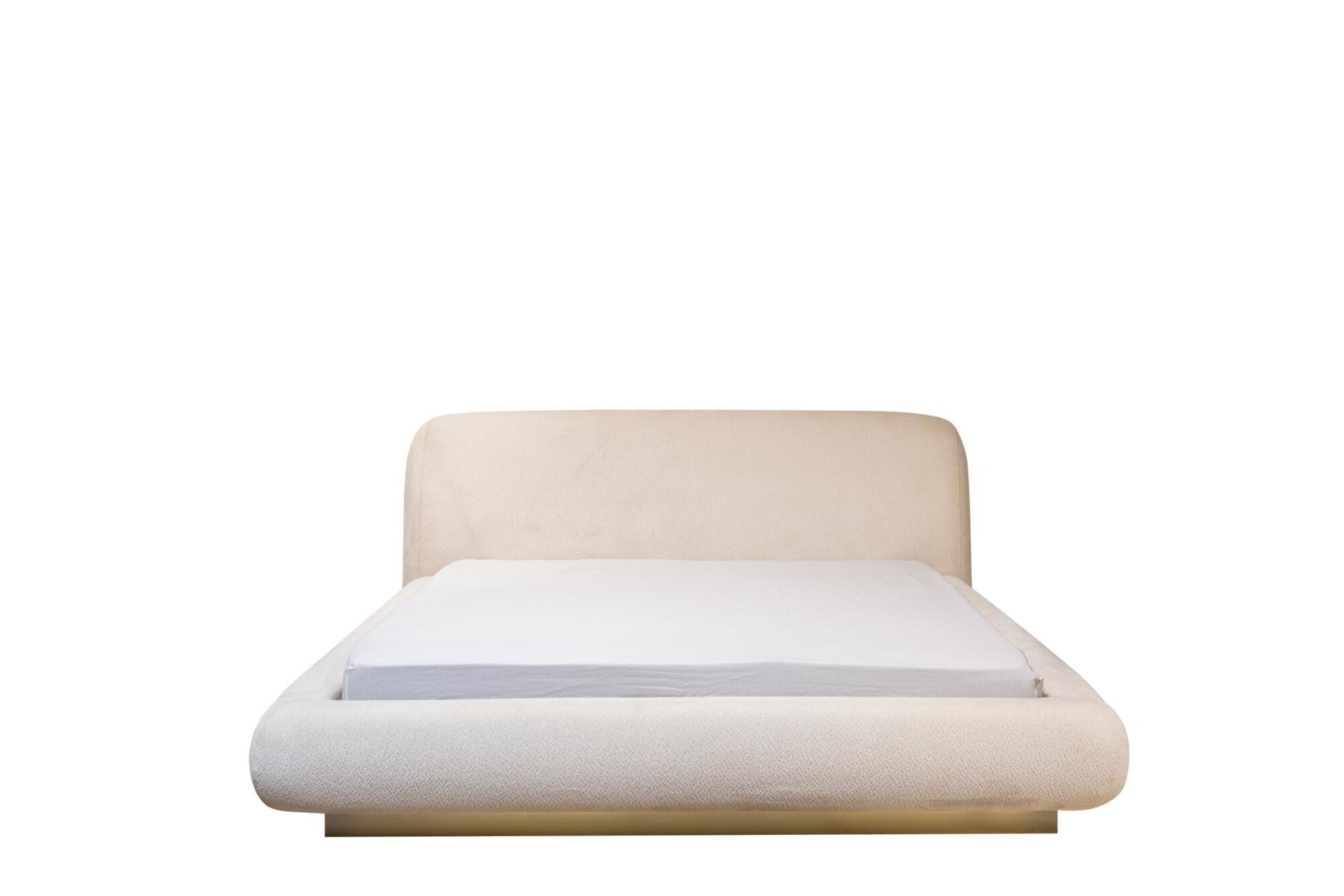 Modern White Upholstered Bed Textile Bed Double Bed Luxury Bedroom Furniture