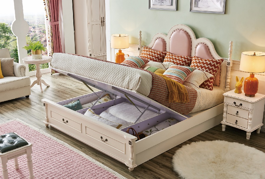 Bed Cushion Design Luxury Double Hotel Beds Bedroom 180x200 cm Wood New