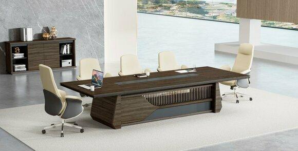 Large brown work table Designer conference table Robust wooden tables