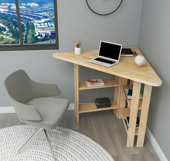 Study beige computer desk designer corner tables luxury laptop table