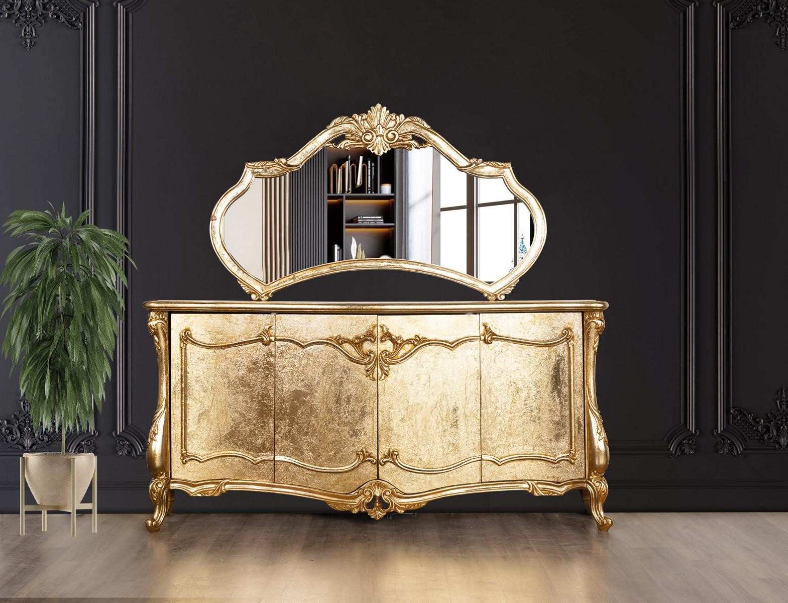 Sideboard mirror luxury dresser set furniture dressers sideboards gold