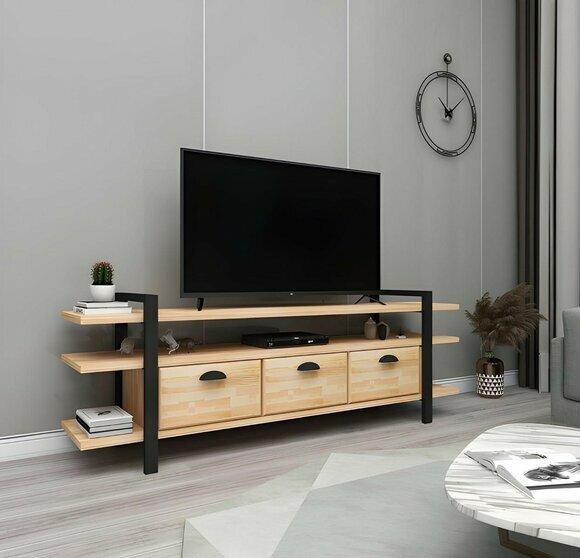 Beige TV Stand Stylish RTV Luxurious Living Room Wooden Lowboard