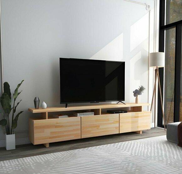 Light brown TV stand designer living room sideboard luxury lowboard