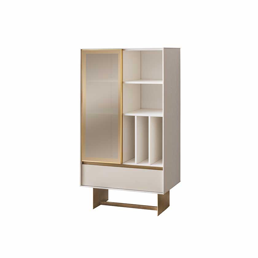 Luxurious living room beige showcase designer wooden furniture dresser cupboard
