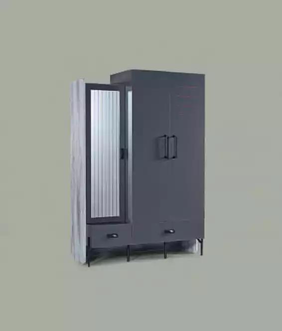 Wardrobe Grey Wardrobes Bedroom Wood Furniture Furnishings 134cm