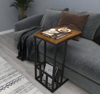 Dark brown coffee table living room newspaper table elegant side table