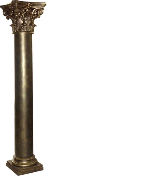 Decorative high column in antique greek corinthian order style, 275cm height