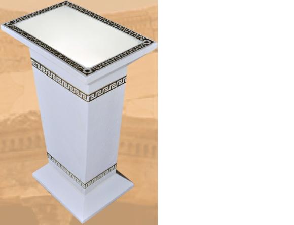 Antique greek design column style floor lamp stand with patterns, 72,5cm high model - 6927