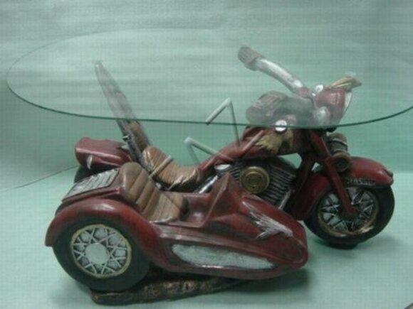 Glass table tables table statue figure table side sofa living room motorcycle new