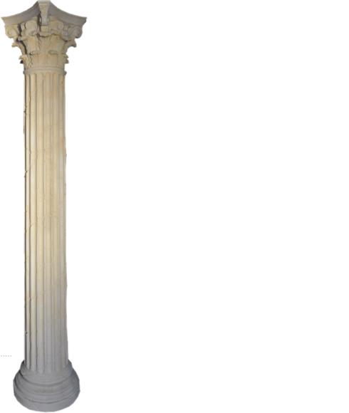 Decorative high column in antique greek corinthian column style, 228cm height