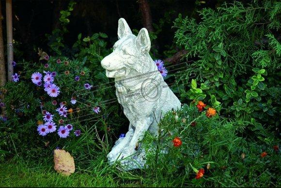 Garden Decoration German Shepherd Dog Terrace Stone Figures Figurine Decorative Statue
