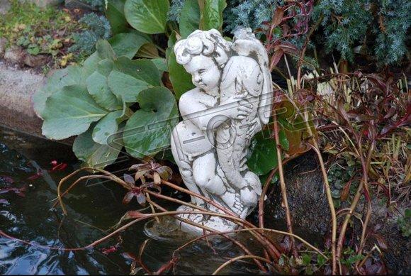 Garden figure angel Fontaine 42cm pond figure people cast stone garden decoration 228