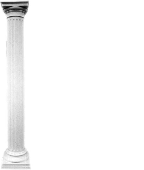 Decorative high column in antique greek doric column style, 214cm height
