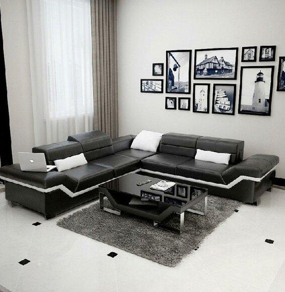 LEATHER SOFA XXL LIVING AREA COUCH DESIGN SOFA CORNER SOFA NEW YORK I