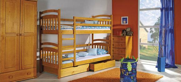 DOUBLE BED CHILD\'S BED YOUTH BED + BED BOX BED PINE 2 x BED HIGH BED IREK