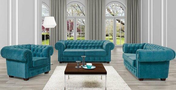Sofa set Sofa 3+1+1 set with bed function Couch set upholstery MANCHESTER