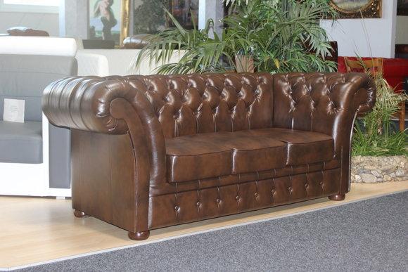 CHESTERFIELD 210cm Couch LEATHER SOFA 3 SEATER - WINCHESTER