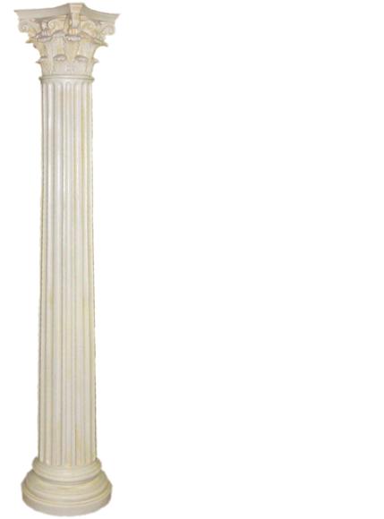 Decorative high column in antique greek corinthian column style, 228cm height
