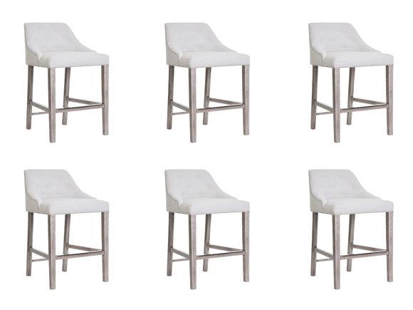 6x set modern chesterfield style bar stools/armchairs with backrest