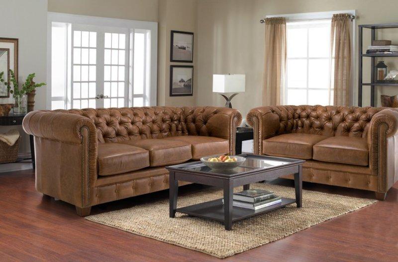 Classic Chesterfield Sofa Couch Upholstery Set Leather Sofa 3+2 Seater Sofas Comfortable New