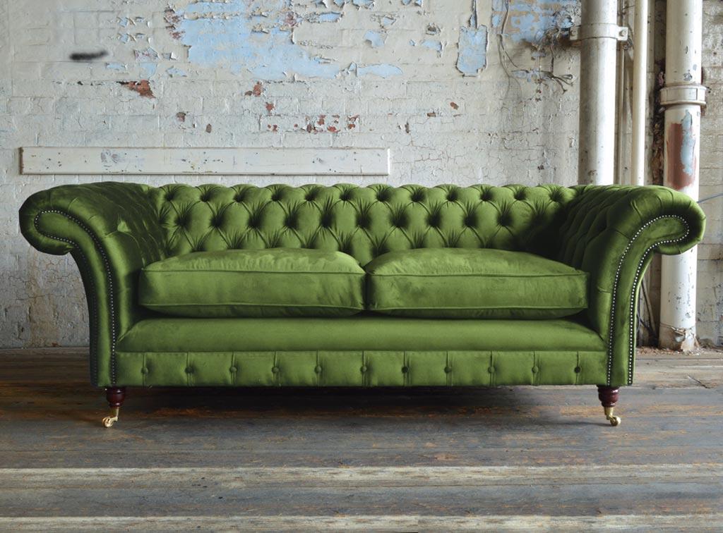 Chesterfield design luxury upholstery sofa couch seat set leather textile new #302