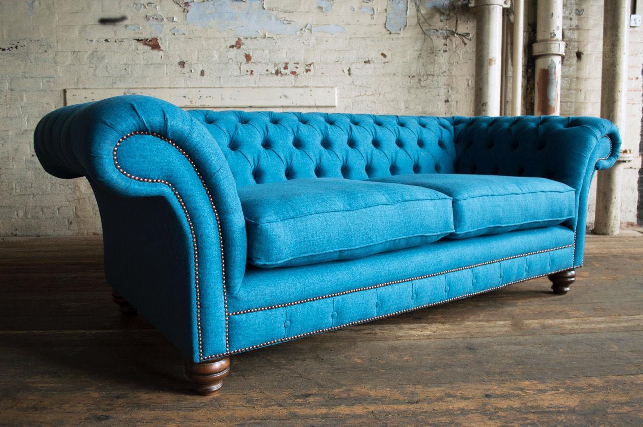 Chesterfield Design Luxury Upholstery Sofa Couch Seat Set Leather Textile New #191