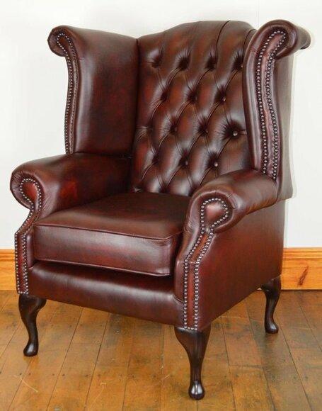 Chesterfield wing chair armchair sofa 1 seat TV antique new stock item QUEEN