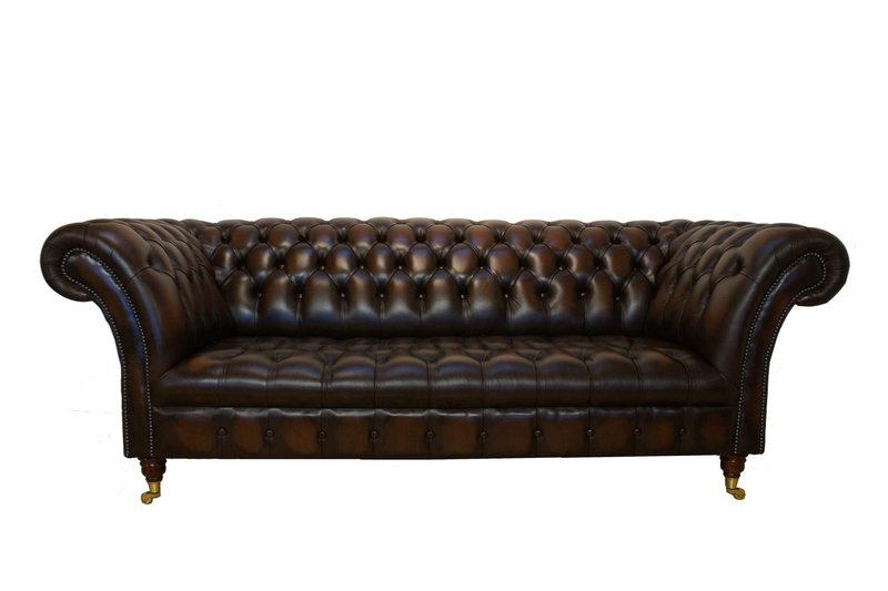 Premium Chesterfield Sofa 3-Seater Dark Brown Faux Leather Upholstery Amazing Classic Design