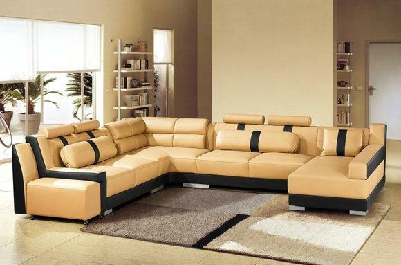 Leather Sofa Couch Cushion Corner U Shape Living Landscape Corner Set Sofas Couches New