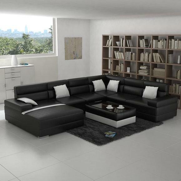 LEATHER SOFA COUCH LIVING LANDSCAPE CORNER SOFA CORNER SET DESIGN MODERN SOFA F3016
