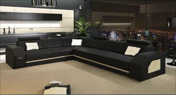 LEATHER SOFA COUCH LIVING AREA CORNER SOFA CORNER SET DESIGN MODERN SOFA C4011B