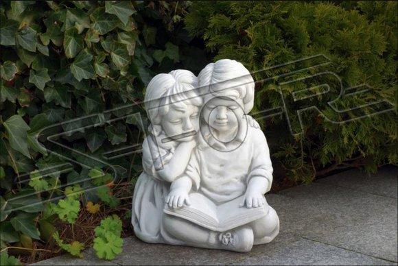 Boy & Girl Reading Garden Decoration Children Figure Figurines Statue Sculpture New