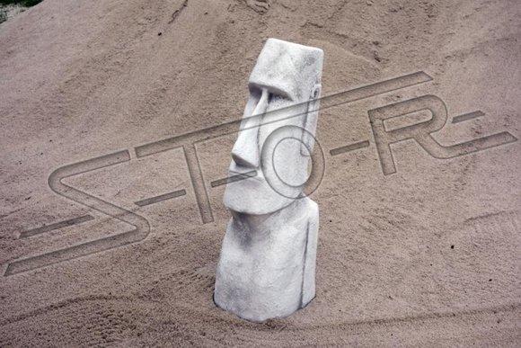 Decorative garden/outside moai figure sculpture made of weather-resistant cement 76cm height 101219