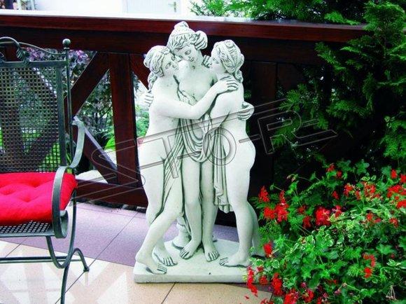 Garden/outside decorative semi-naked woman figure sculpture made of weather-resistant cement 590