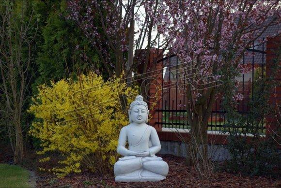 Buddha sculpture in stone look. Large sculpture for garden and living area 85cm