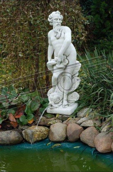Decorative garden fountain figure for pond made of weather-resistant cement 132 cm height 297