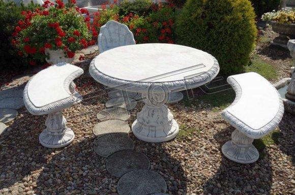 Antique Knight Style Table Garden Tables Stone Decoration Round Furniture Concrete S105003