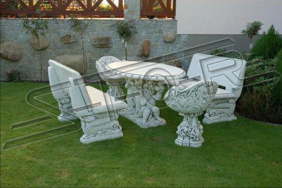 Bench Garden Design Antique Style Stone Terrace Furniture Benches Outdoor Roman New 352