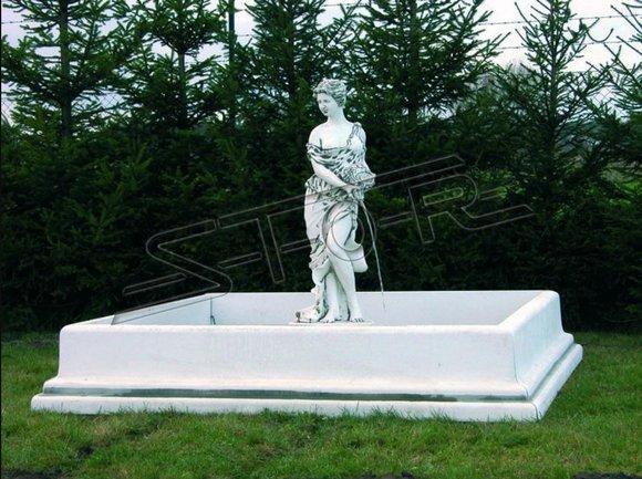 Decorative garden fountain bath pond with a woman figure statue made of weather-resistant cement 138cm height 08