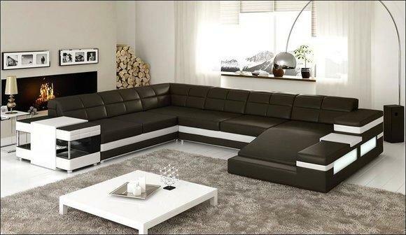 Leather Sofa Couch Lounge Corner Sofa Corner Set Design Modern Sofa 1201B