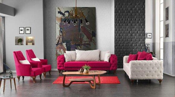 Complete Living Room Sofa Set 3+2+1+1 Seaters Chesterfield Style Couches Modern New
