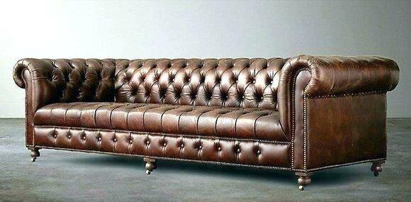 Chesterfield 4 seater upholstered couch antique style leather textile fabric sofa couches