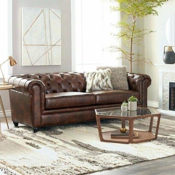 Chesterfield Sofa 3-Seater Dark Chocolate Brown Faux Leather Upholstery Comfortable Luxurious Design Classic